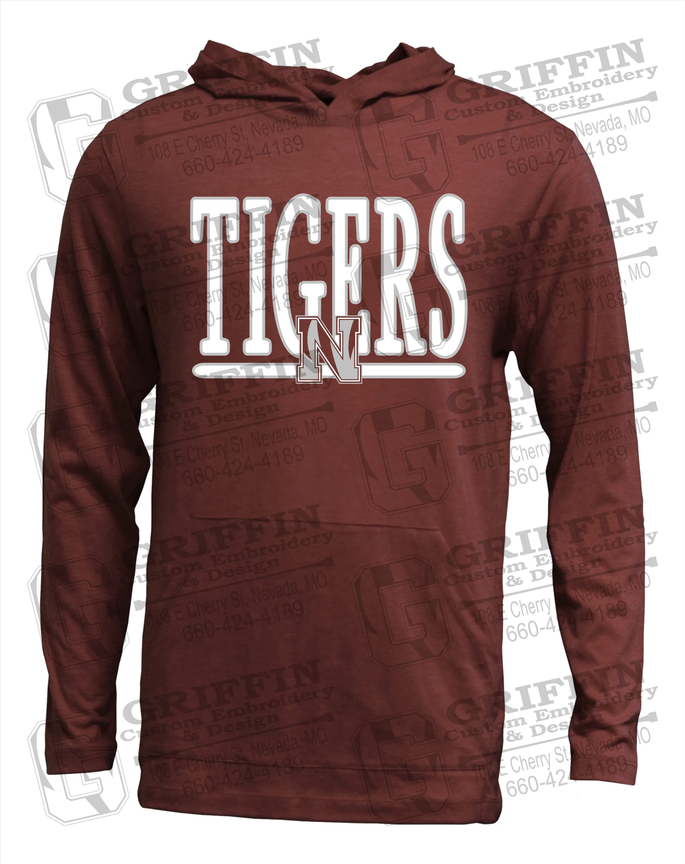 Soft-Tek T-Shirt Hoodie - Nevada Tigers 23-K