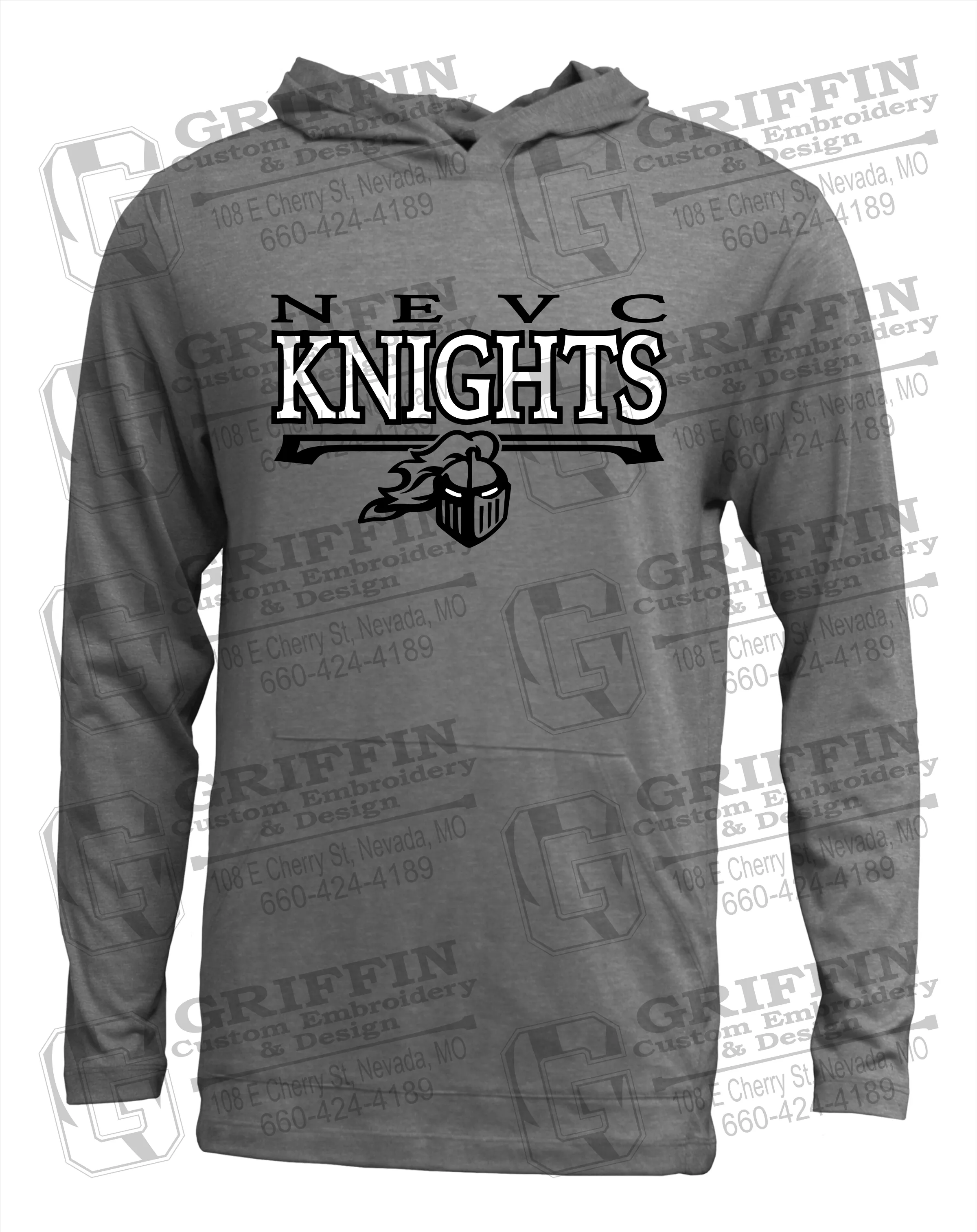 Soft-Tek T-Shirt Hoodie - NEVC Knights 23-A