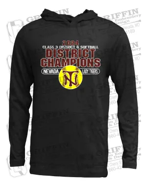 Soft-Tek T-Shirt Hoodie - Softball 2024 District Champions - Nevada Tigers 25-P