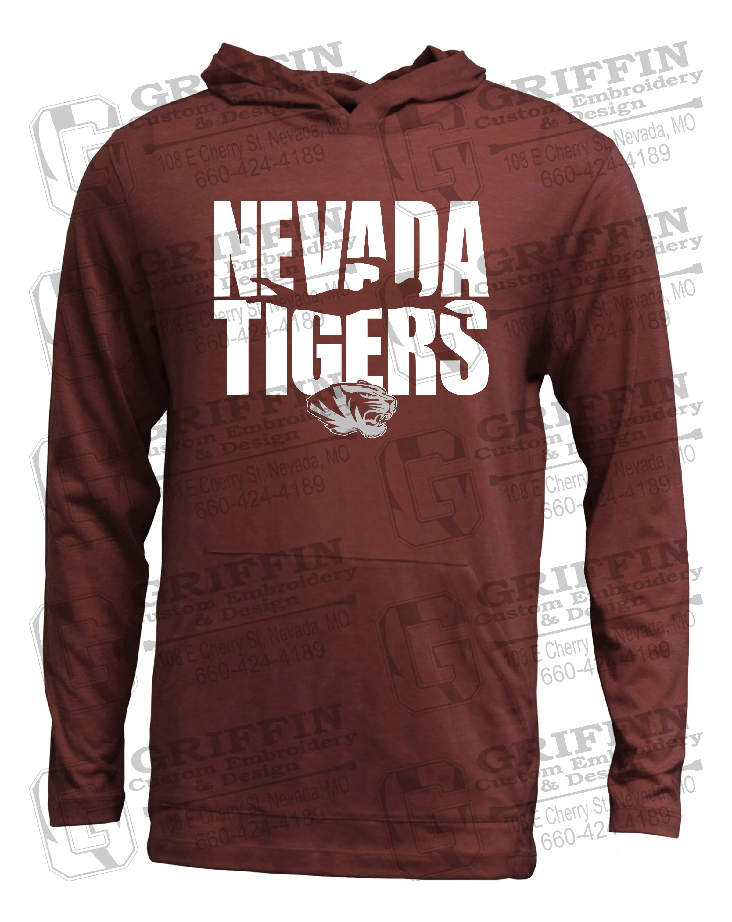 Soft-Tek T-Shirt Hoodie - Swimming - Nevada Tigers 25-N