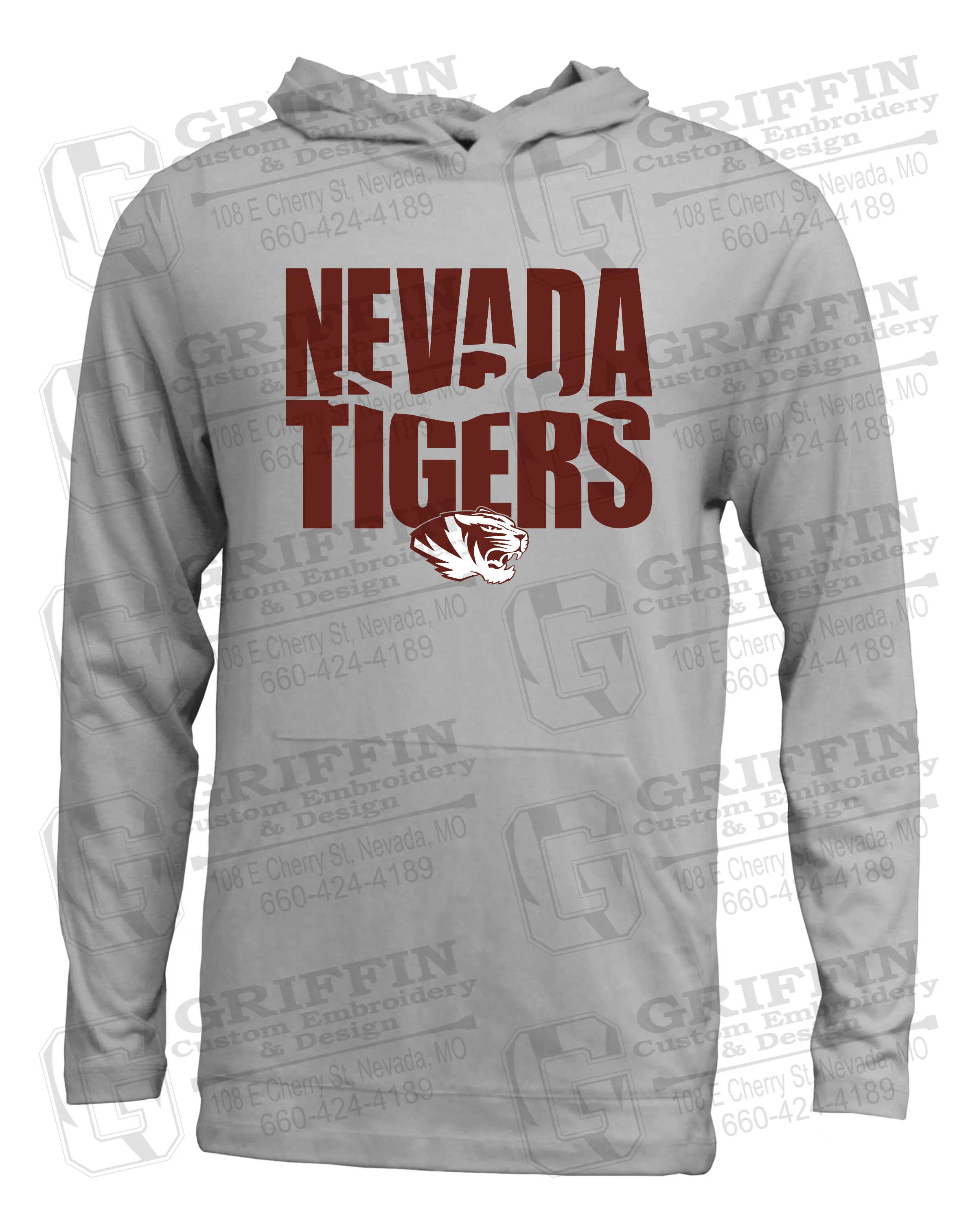 Soft-Tek T-Shirt Hoodie - Swimming - Nevada Tigers 25-N