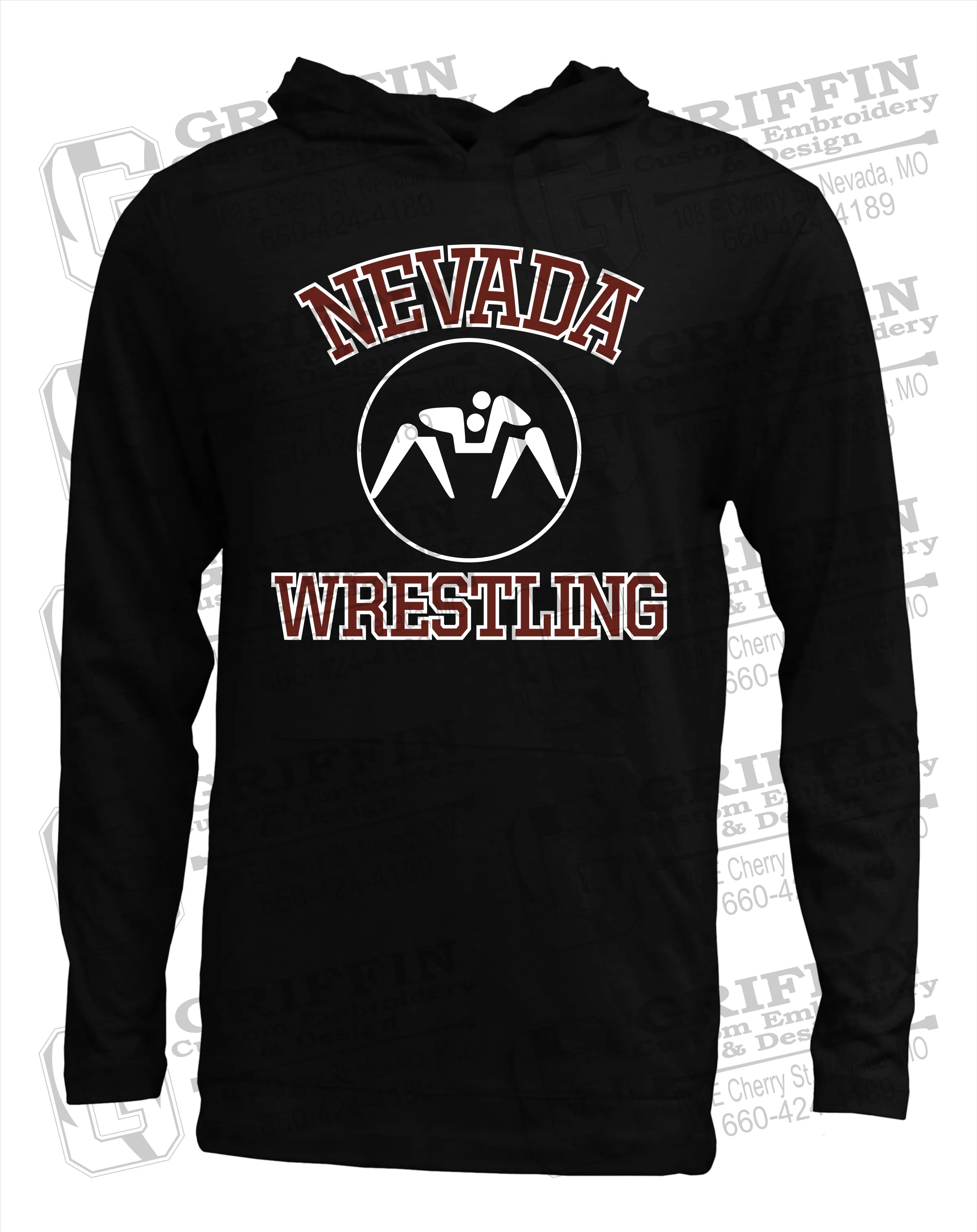 Soft-Tek T-Shirt Hoodie - Wrestling - Nevada Tigers 24-J