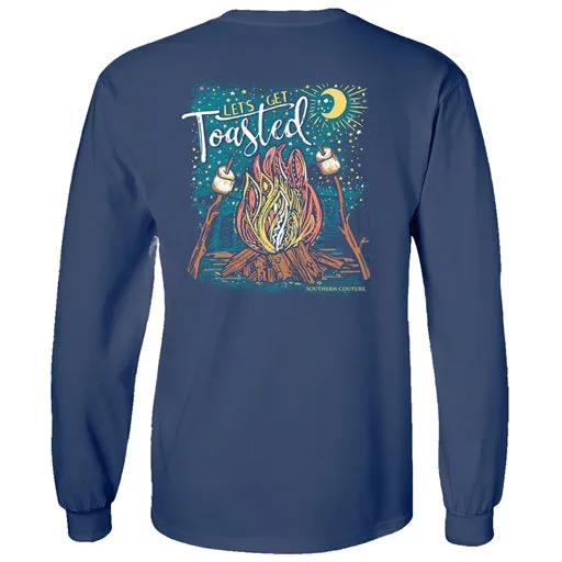 Southern Couture Let's Get Toasted Long Sleeve Graphic Tee - China Blue - SC1341CBLS