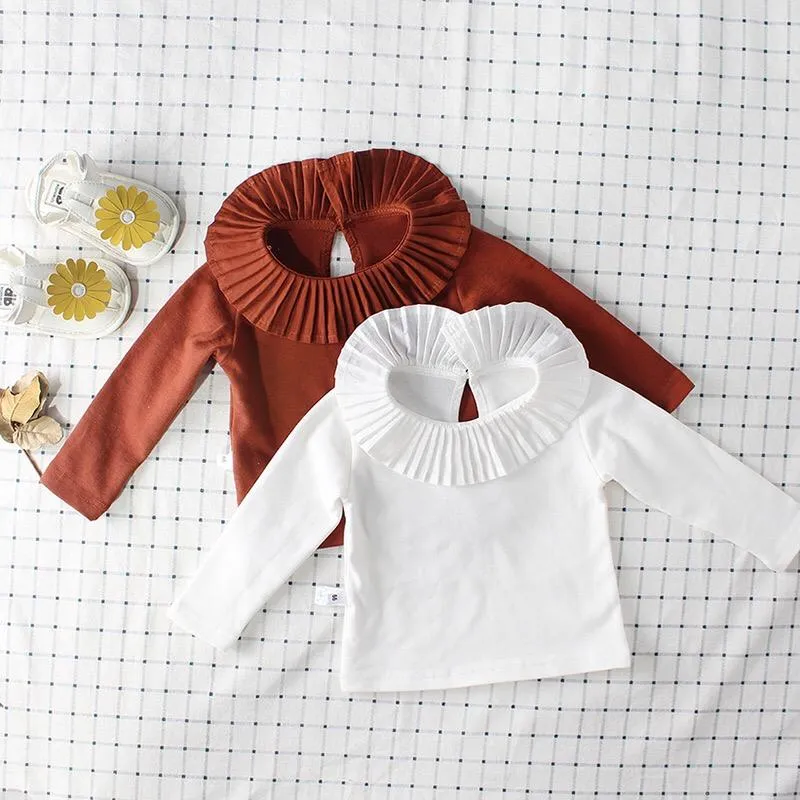 Spanish Style Baby Girl Ruffled Collar T-shirt Long Sleeve Top