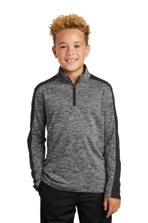 Sport-Tek Youth PosiCharge Electric Heather Colorblock 1/4-Zip Pullover. YST397