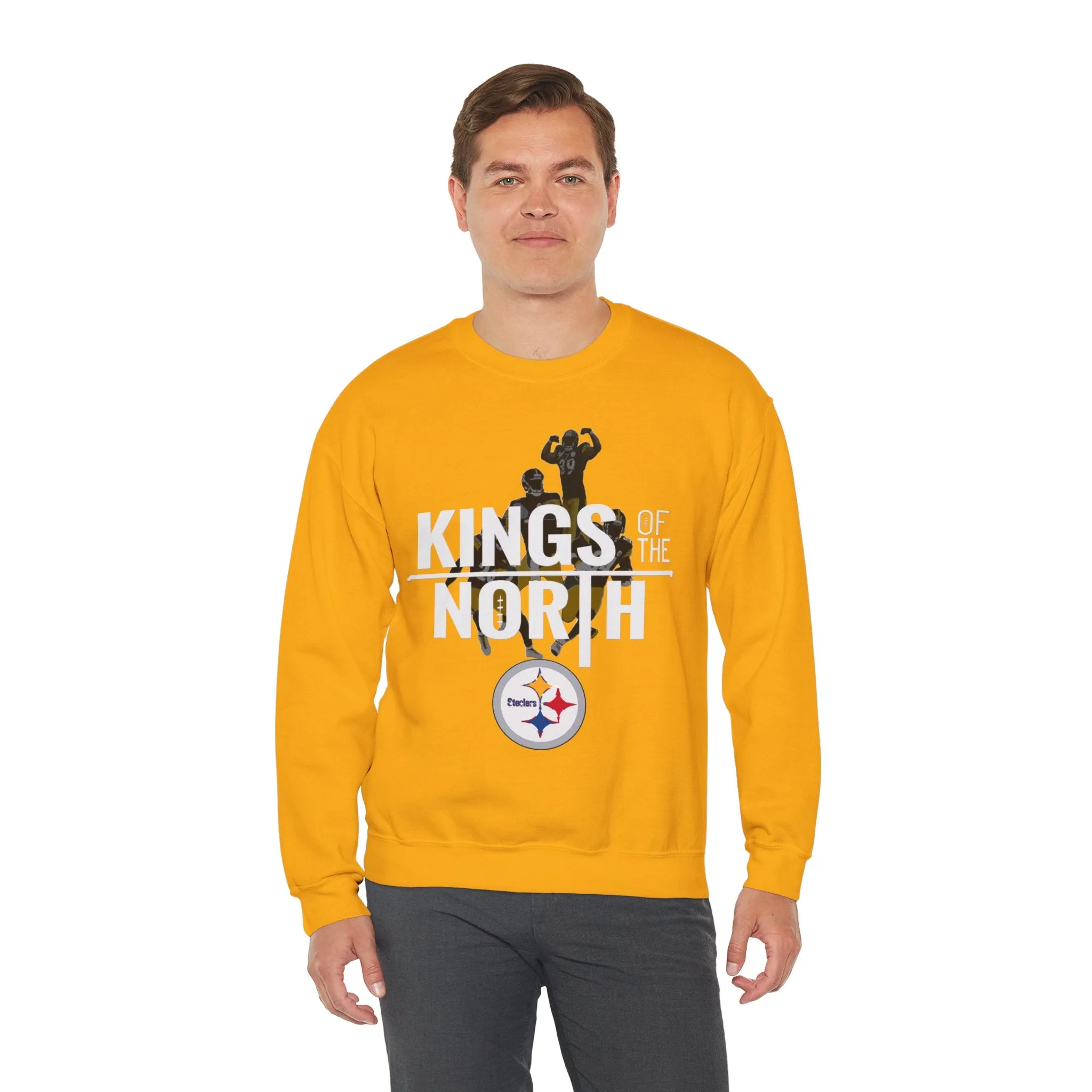 Steelers Fan Sweatshirt "Kings Of The North" Gildan 18000| Pittsburgh Steelers Fan Sweater Mens Womens (4 Colors)