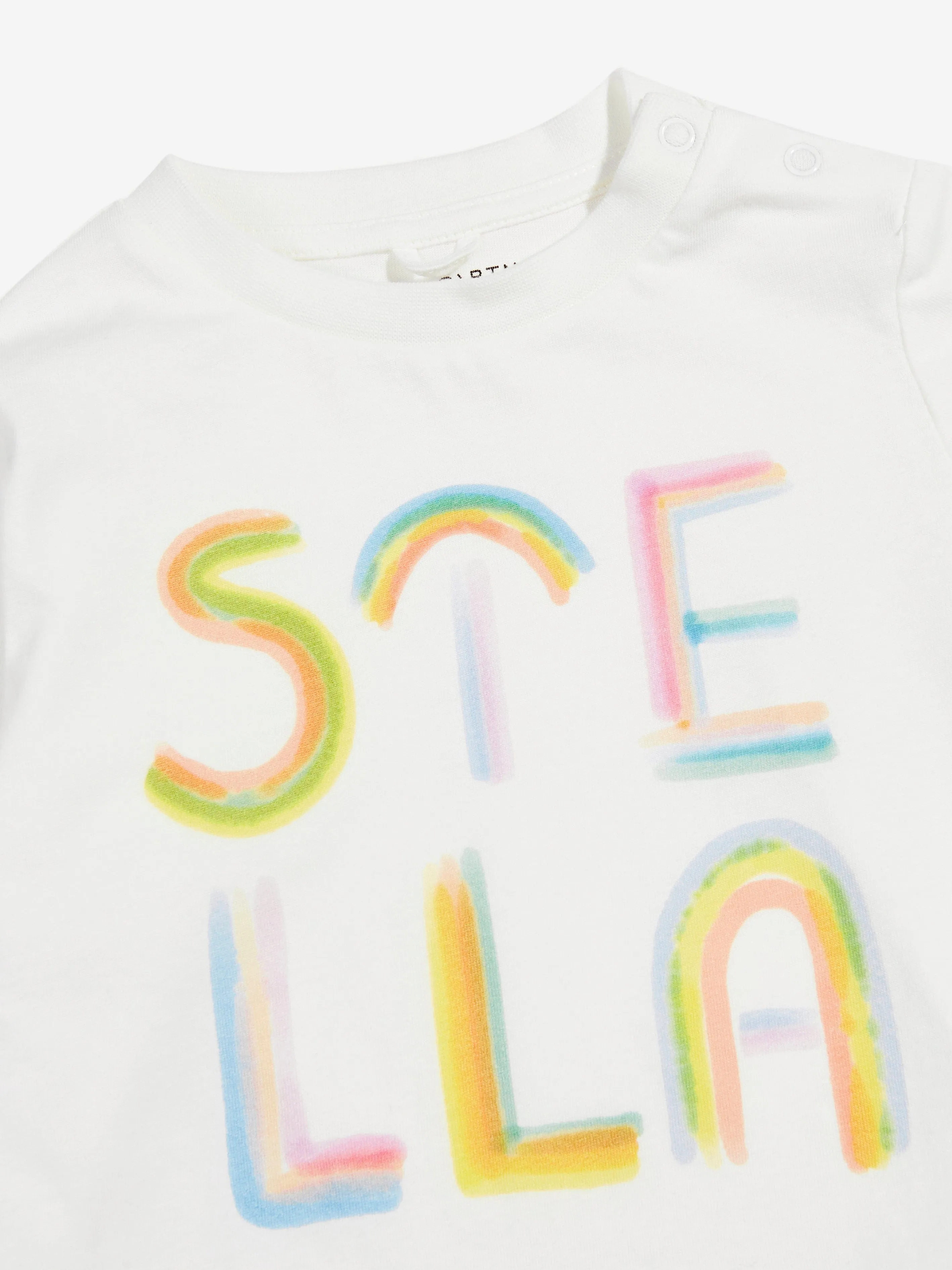 Stella McCartney Baby Girls Long Sleeve Logo T-Shirt in Ivory