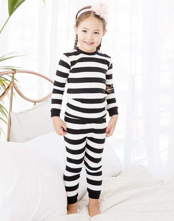 Stripe Magic Black & White Long Sleeve Pajama