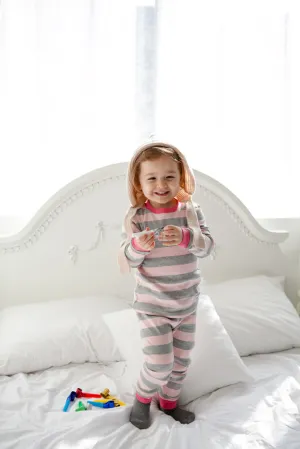 Stripe Magic Pink Grey Long Sleeve Pajama