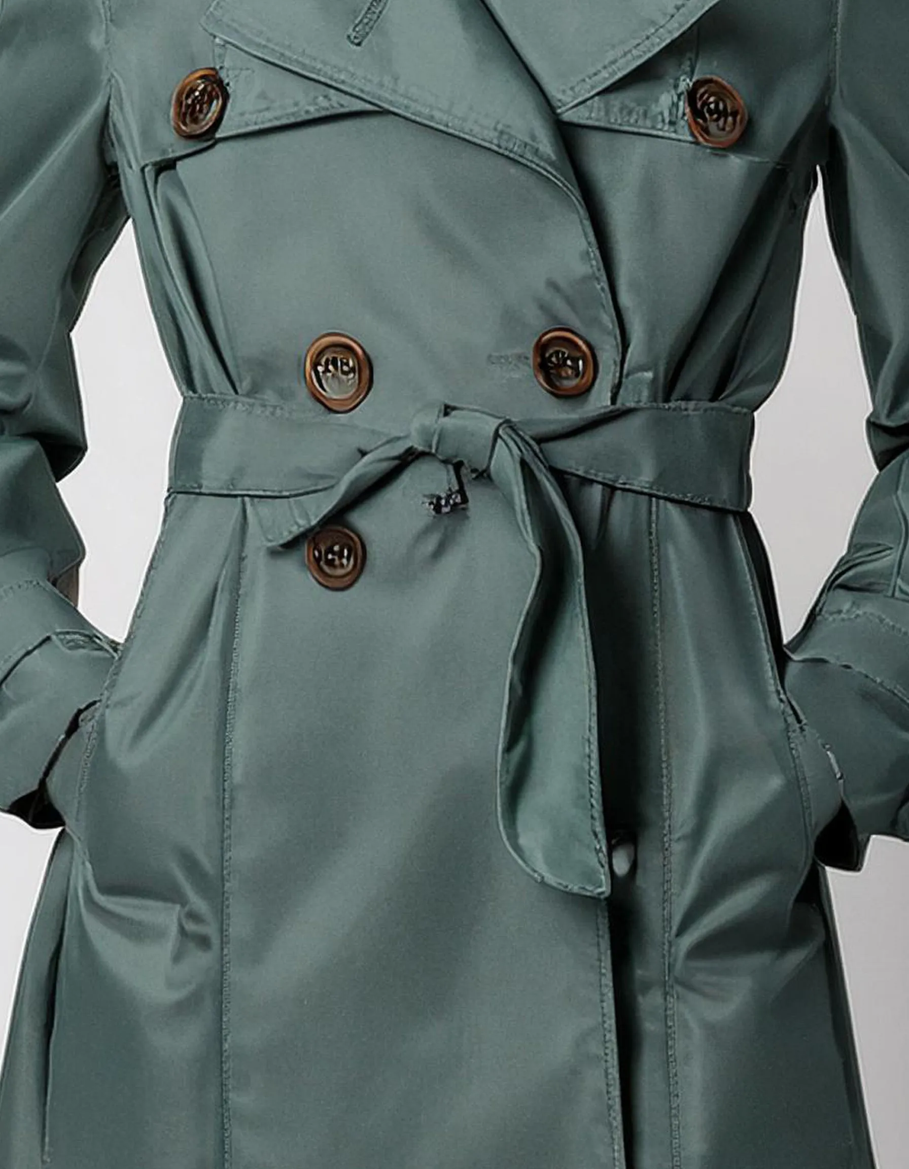 Teal Water-Resistant Trench Coats