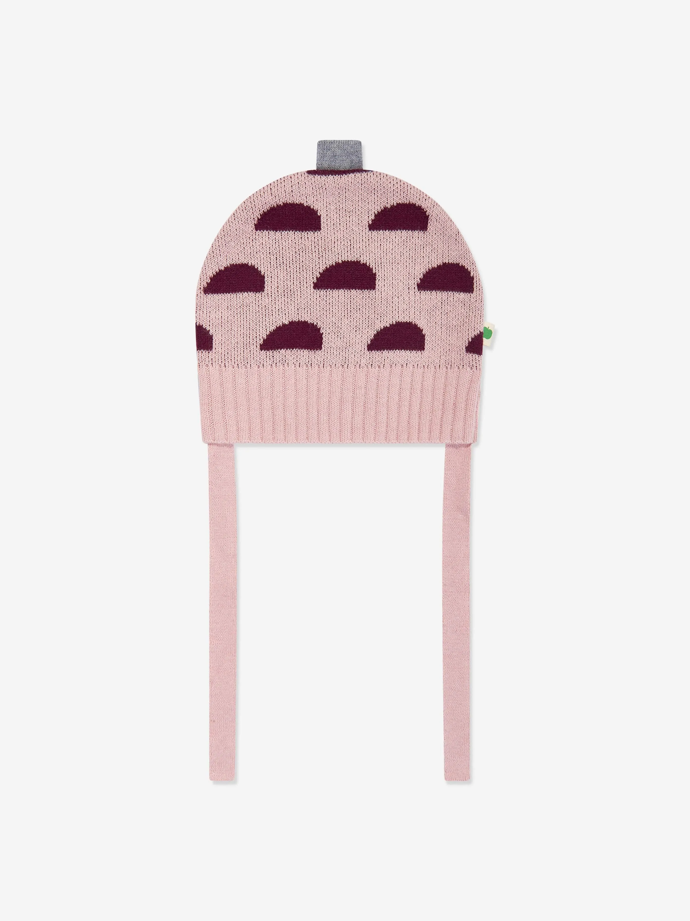 The Bonnie Mob Baby Girls Pippin Acorn Knit Hat in Pink