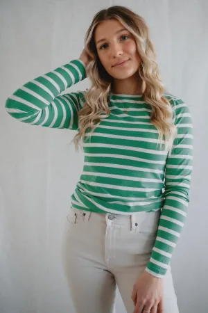 The Pamila Stripe Long Sleeve - Green Stripe