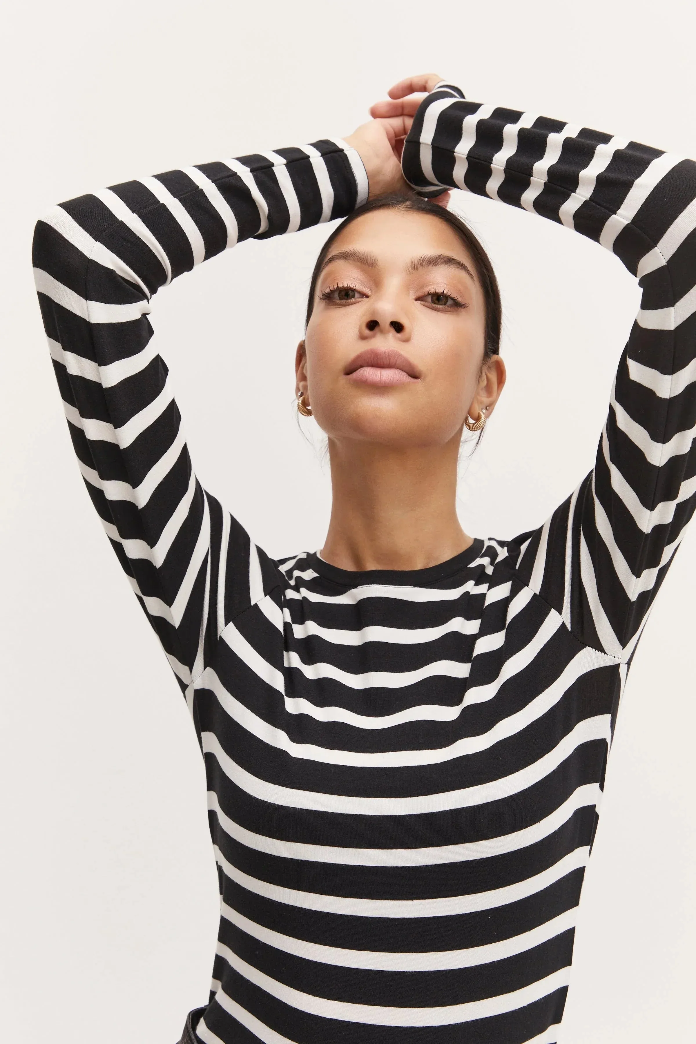 The Pamila Stripe Long Sleeve - Off White Mix - PLUS