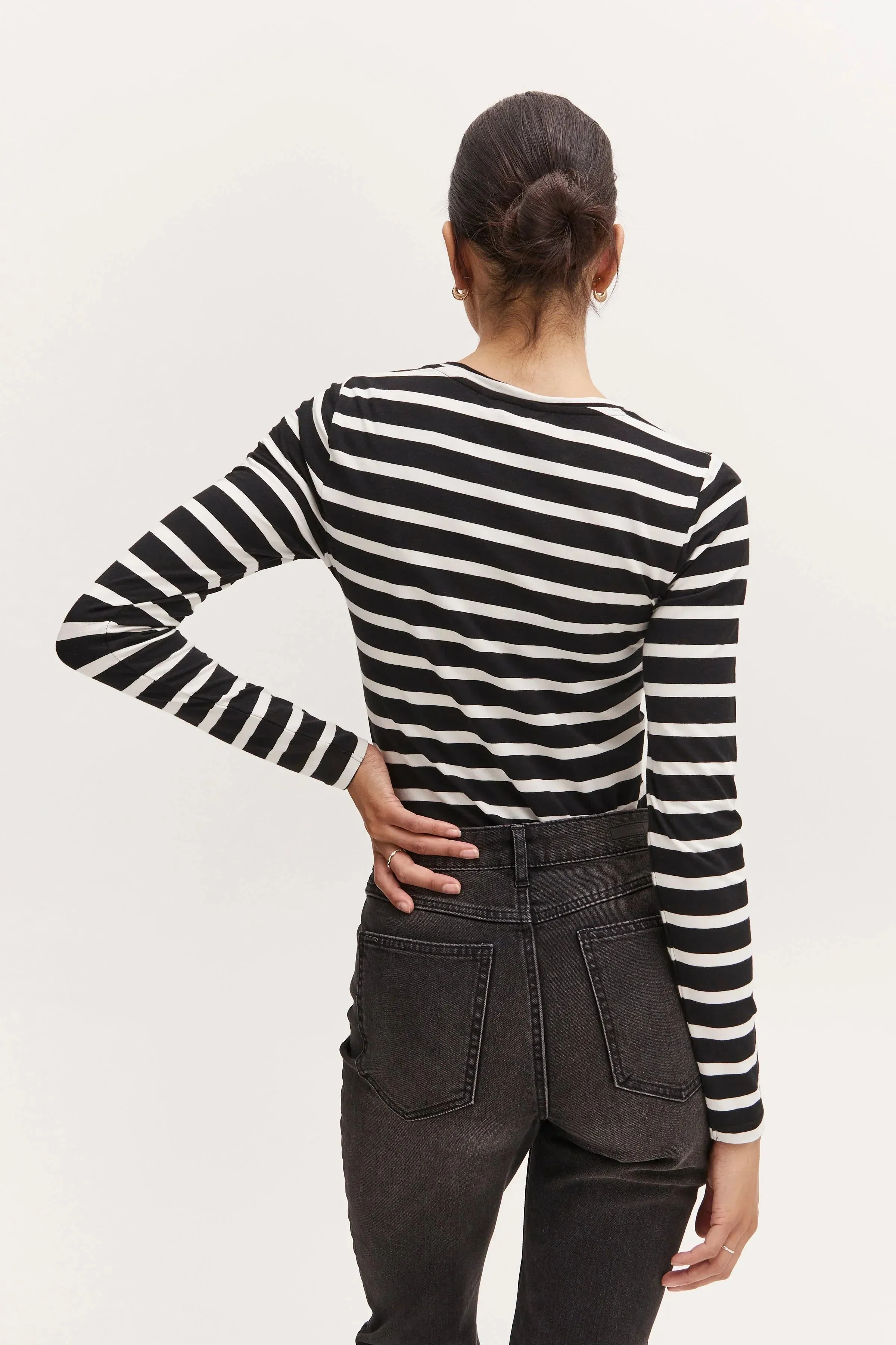 The Pamila Stripe Long Sleeve - Off White Mix - PLUS