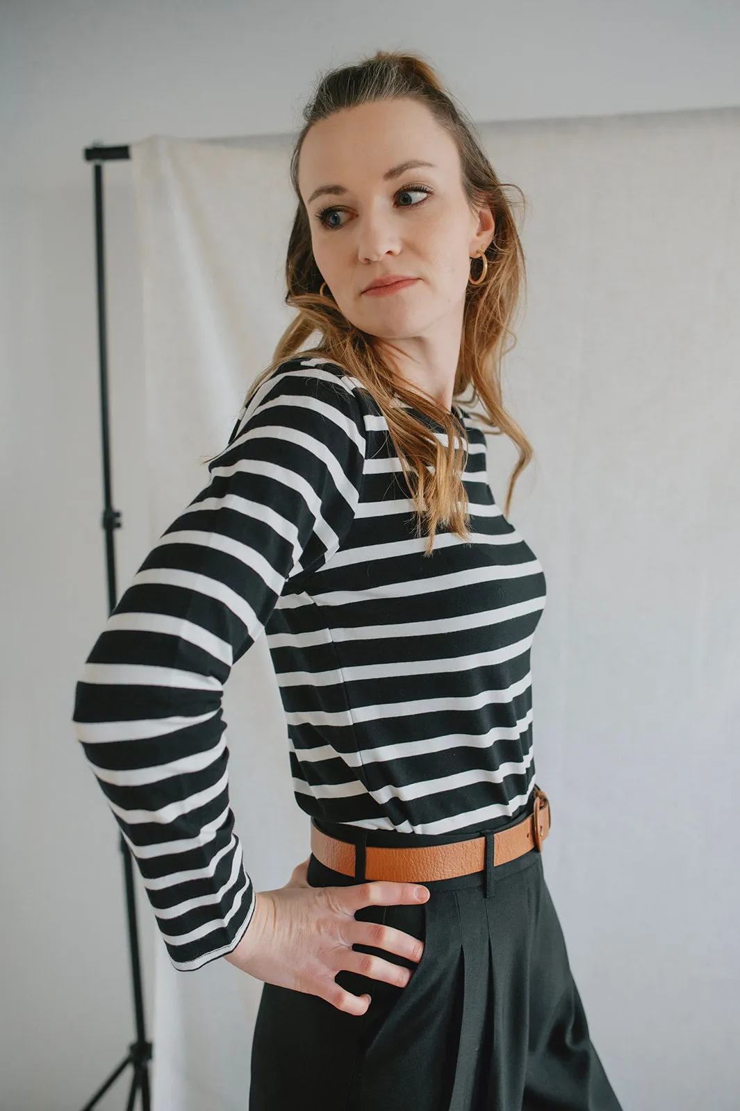 The Pamila Stripe Long Sleeve - Off White Mix - PLUS