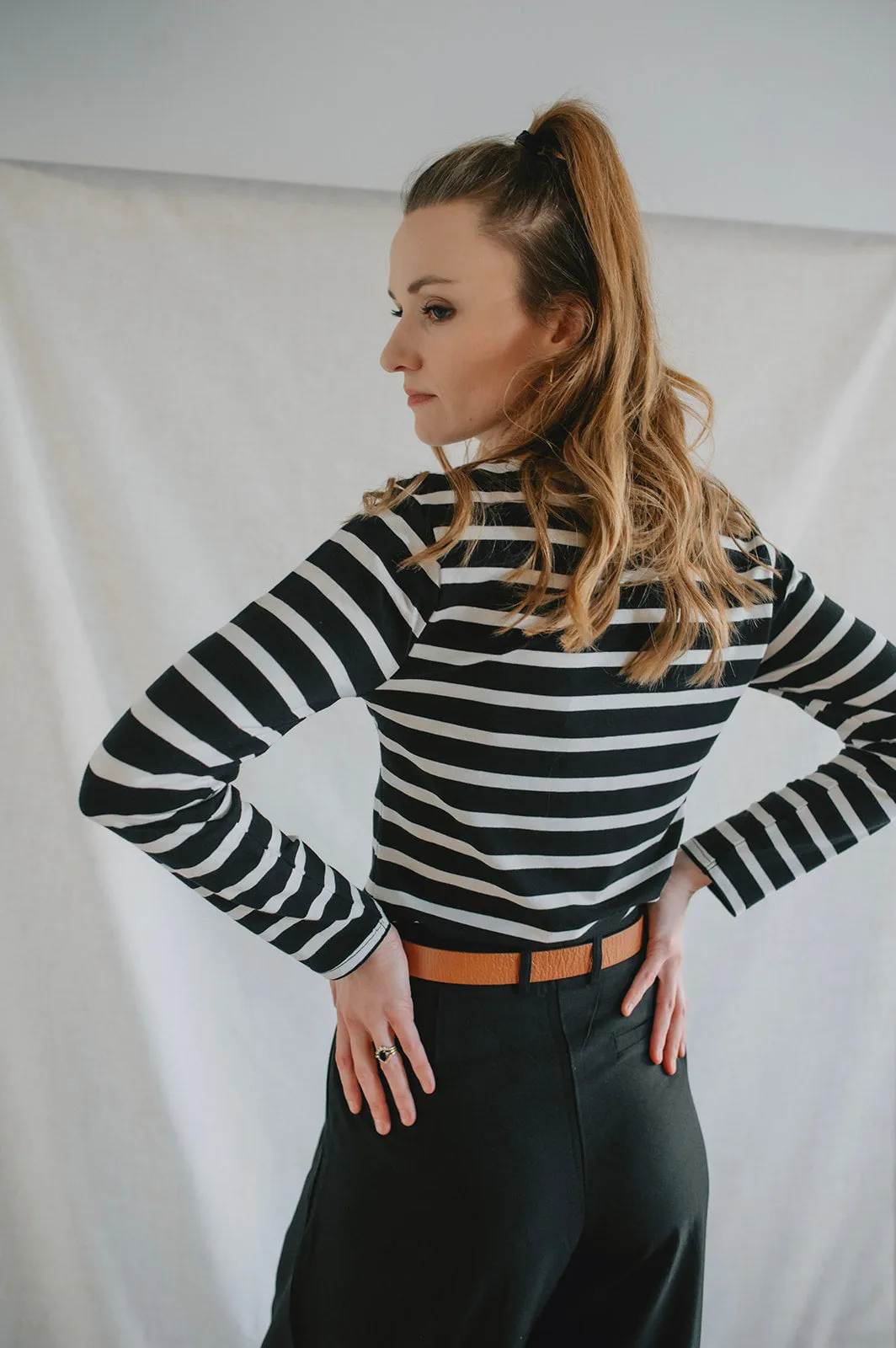 The Pamila Stripe Long Sleeve - Off White Mix - PLUS