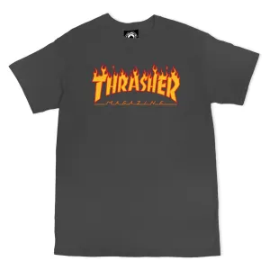 Thrasher Flame Logo T-Shirt (Charcoal)