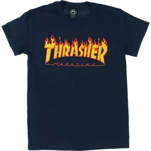 Thrasher Flame Logo T-Shirt (Navy)