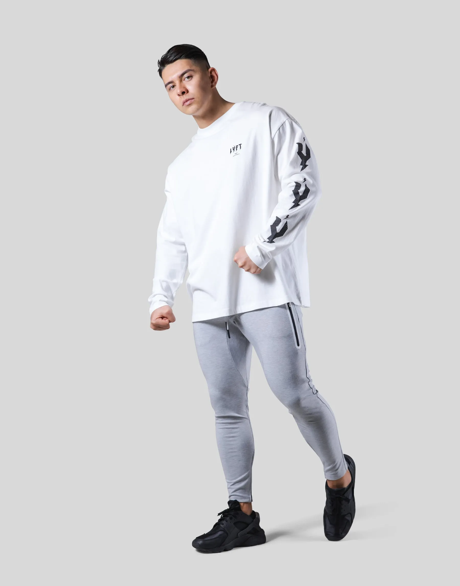 Thunder Y Sleeve Long T-Shirt - White