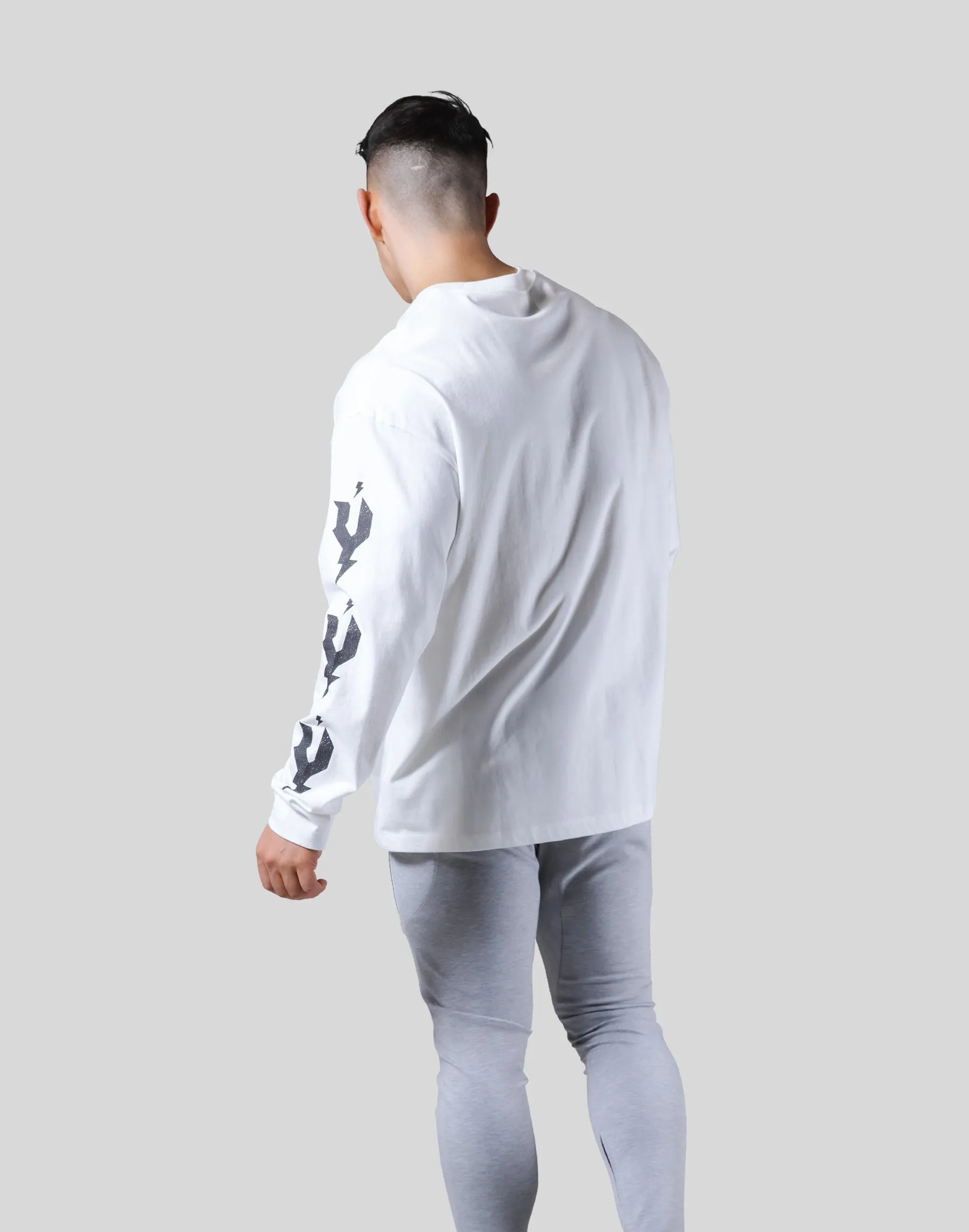 Thunder Y Sleeve Long T-Shirt - White