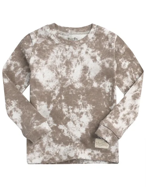 Tie Dye Beige Long Sleeve Pajama