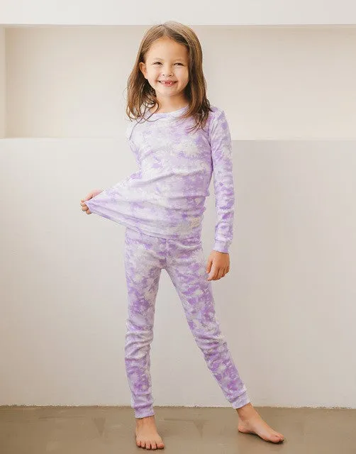 Tie Dye Milk Purple Long Sleeve Pajama