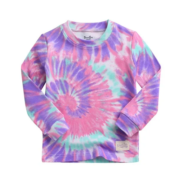 Tie Dye Mint Pink Purple Long Sleeve Pajama