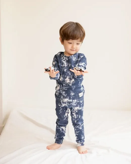 Tie Dye Navy Long Sleeve Pajama