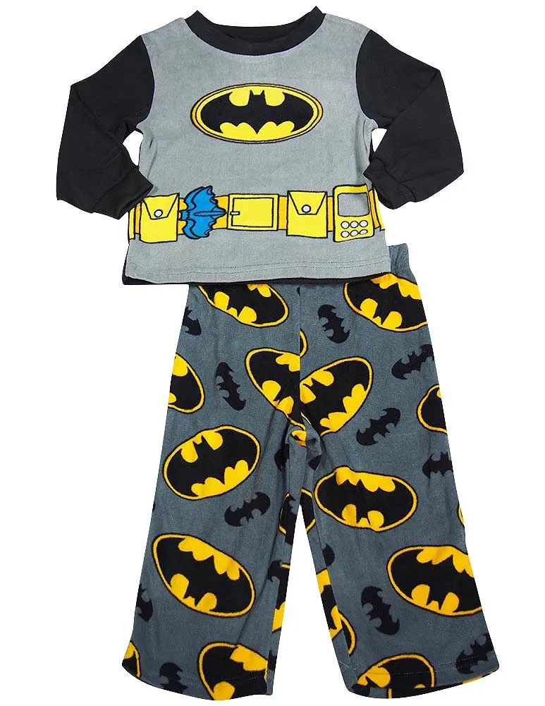 Toddler Boys Batman Long Sleeve Fleece 2 Piece Flame Resistant Pajamas Set, 38234