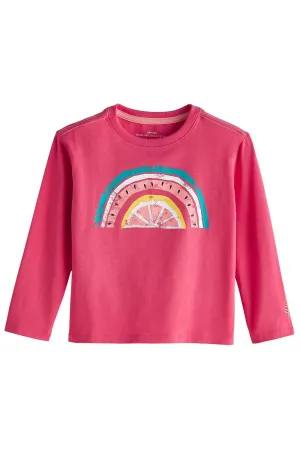 Toddler Coco Plum Everyday Long Sleeve Graphic T-Shirt  |  Radiant Coral Sweet Rainbow