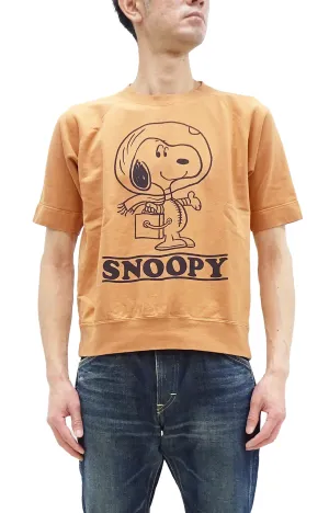 TOYS McCOY Short Sleeve Sweatshirt Men's Astronaut Snoopy Graphic French Terry Fabric Tee Shirt TMC2421 060 Faded-Gold