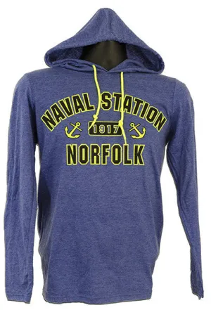 TSNV16B Hooded Long Sleeve T-Shirt - NSN Norfolk HEATHER BLUE