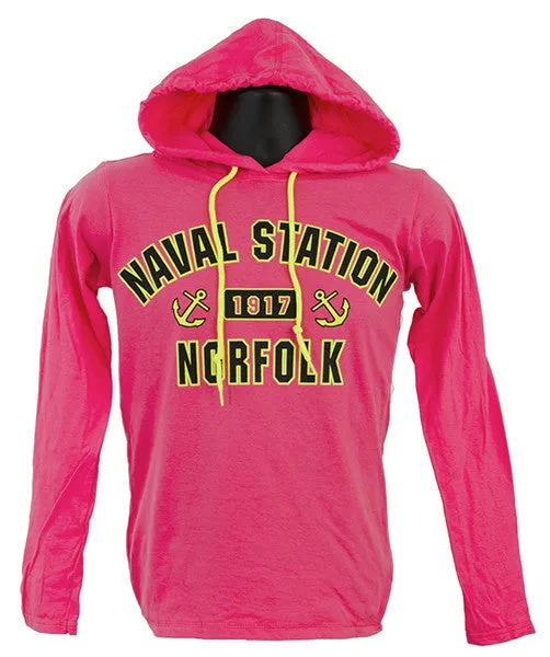 TSNV16H Hooded Long Sleeve T-Shirt - NSN Norfolk HOT PINK