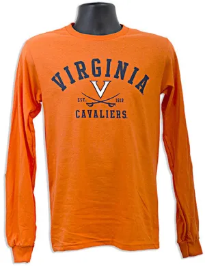 TSUV02L T-Shirt / Long Sleeve - University of VA Block Ltr Arch ORANGE