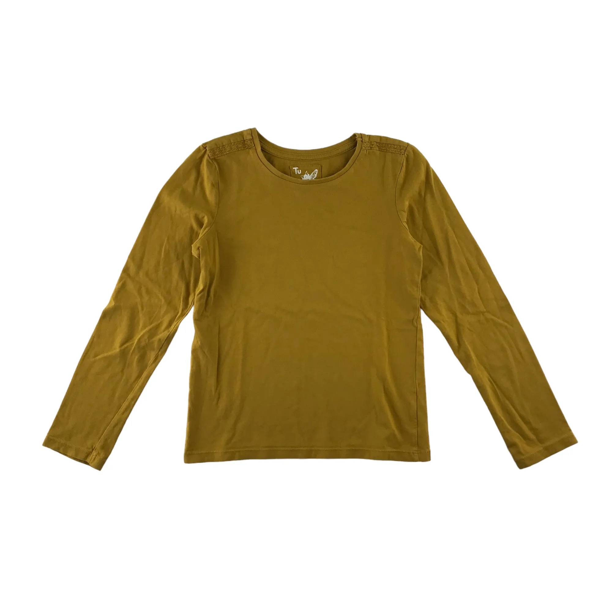 Tu t-shirt 8-9 years mustard yellow plain long sleeve cotton