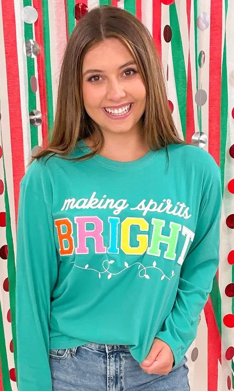 Turquoise Soft Ideal Chenille Making Spirits Bright BF LS