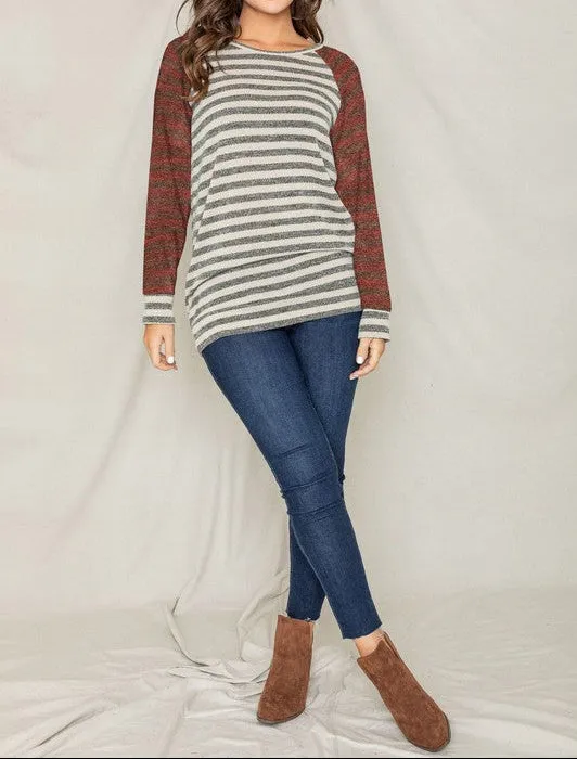 Two Tone Terry Stripe Tunic