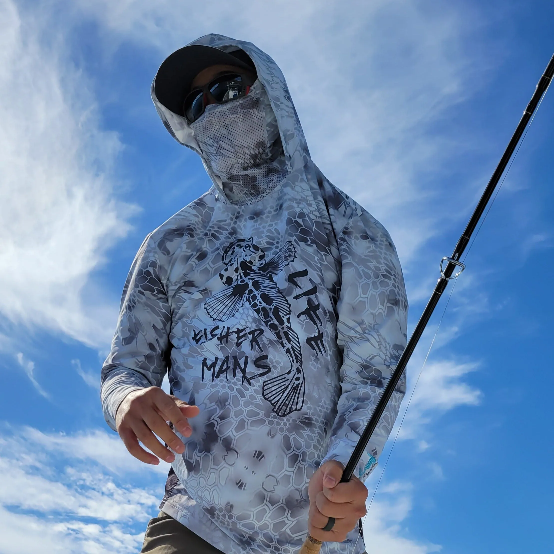 UPF 50  Long Sleeve Shirt with Hood and Facemask