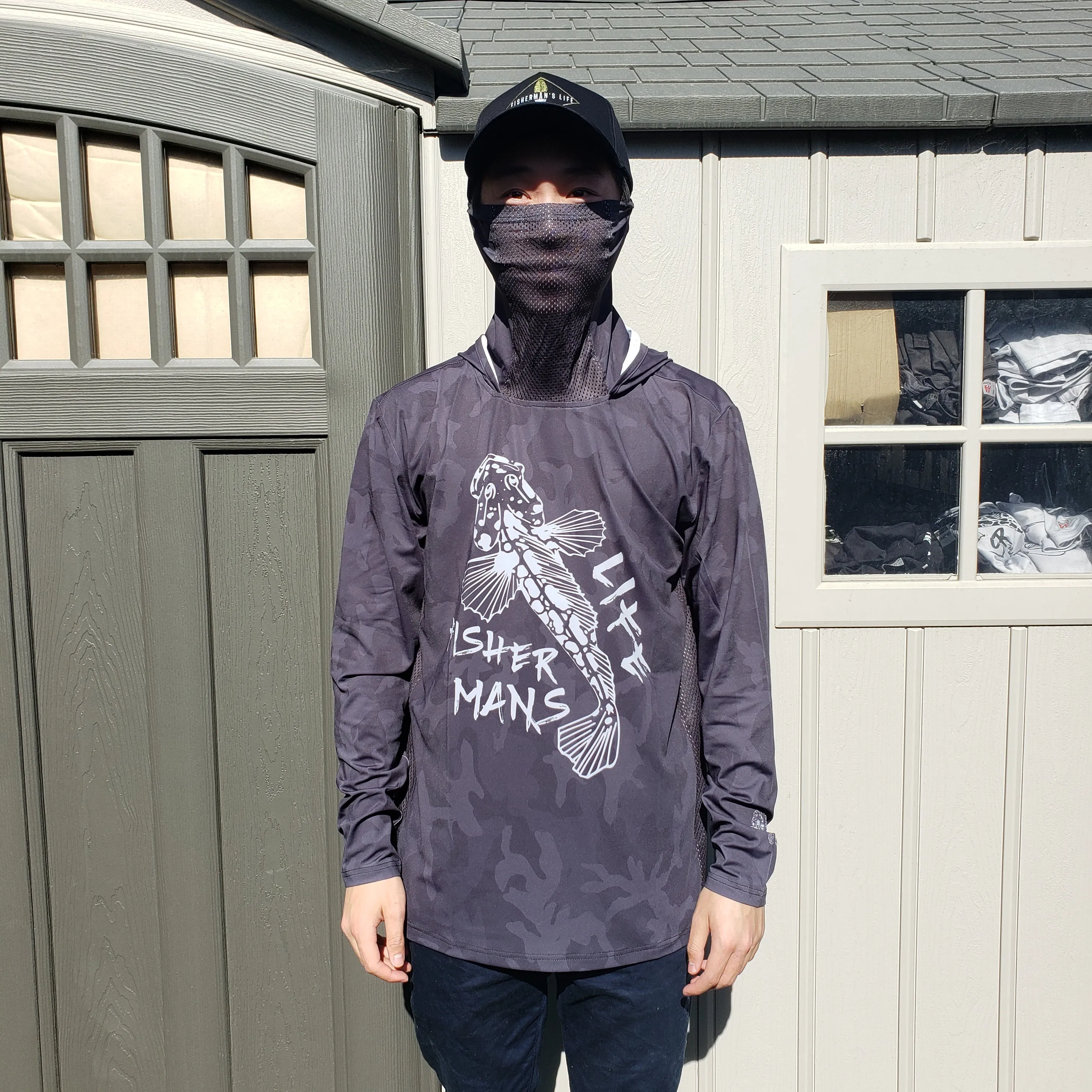 UPF 50  Long Sleeve Shirt with Hood and Facemask