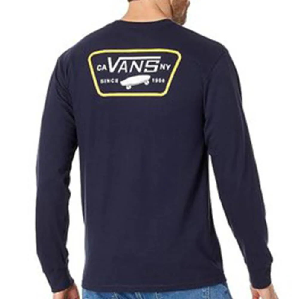 Vans Full Patch Back Long Sleeve T-Shirt - Navy/Samoan Sun