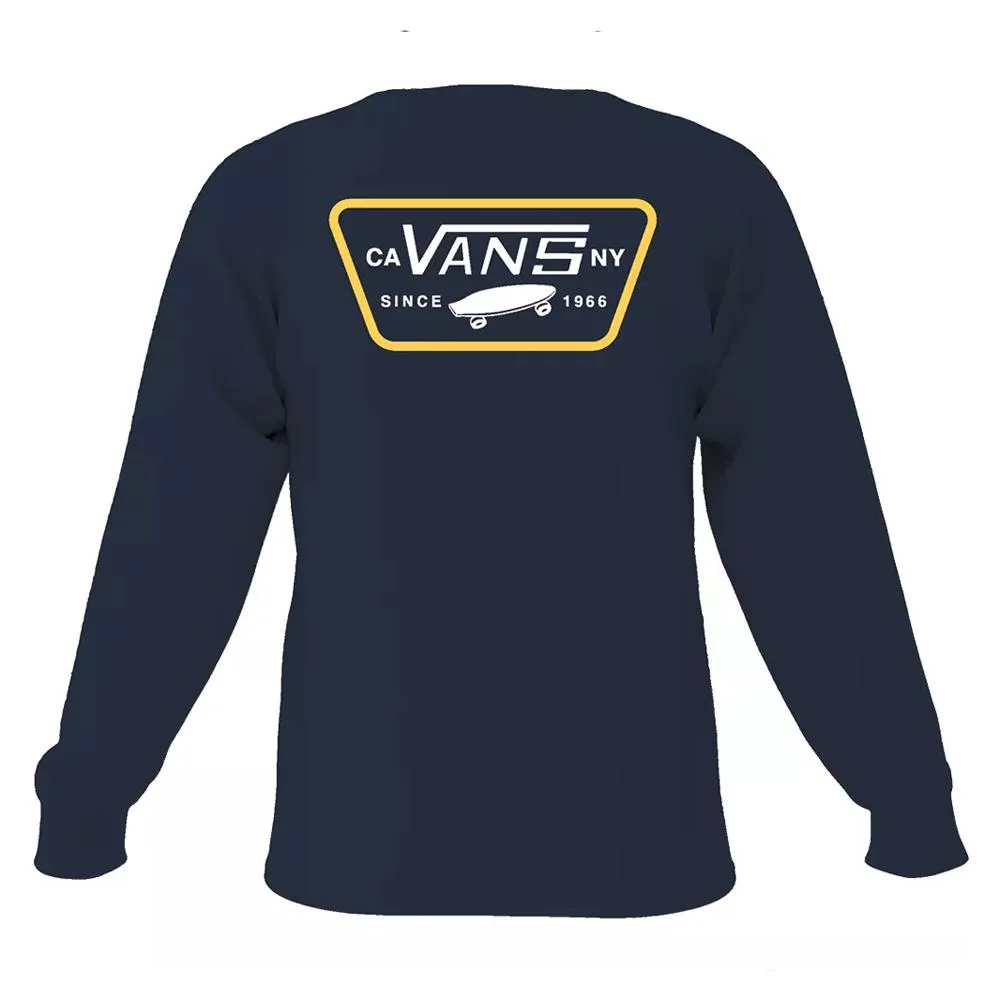 Vans Full Patch Back Long Sleeve T-Shirt - Navy/Samoan Sun