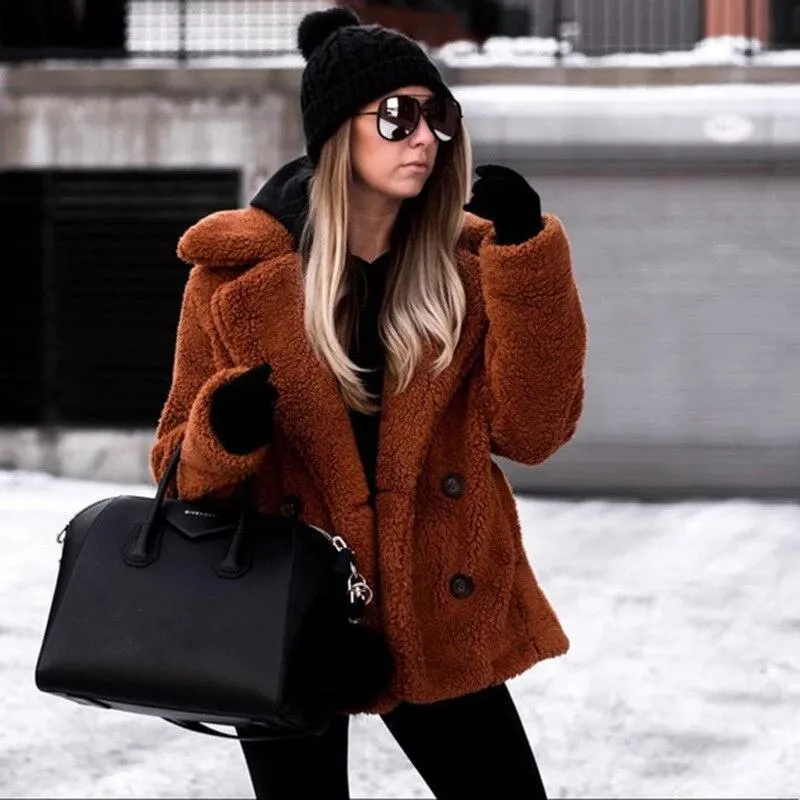 Warm Plush Coat Lapel Jacket