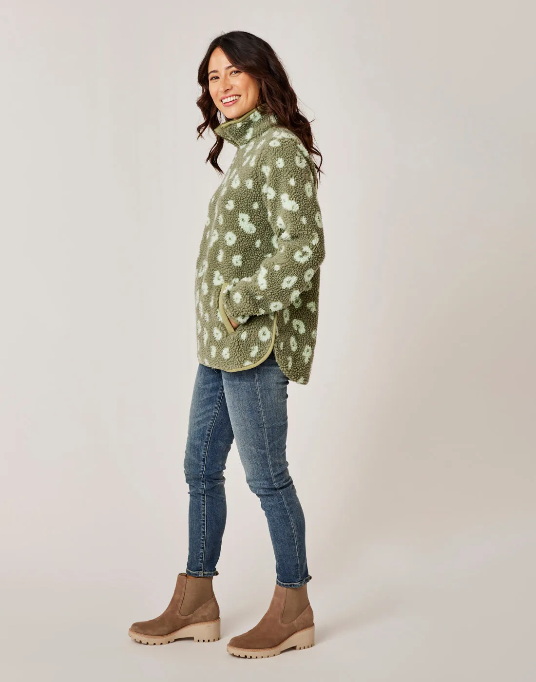 Westport Jacquard Tunic: Olive Leopard - FINAL SALE