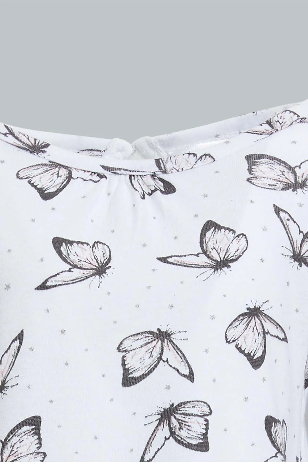 White Butterfly T-Shirt  For Baby Girls