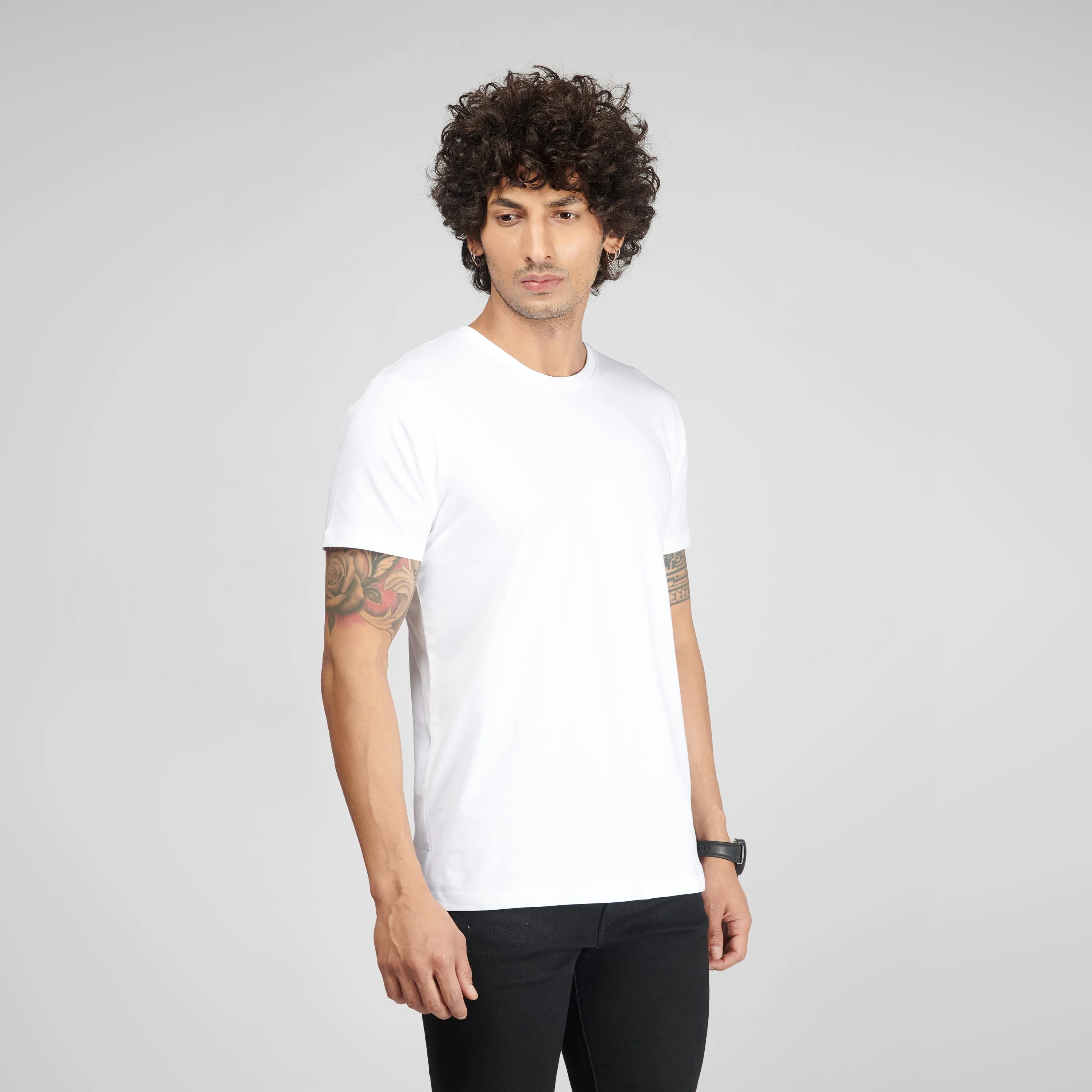 White Half Sleeve T-Shirt