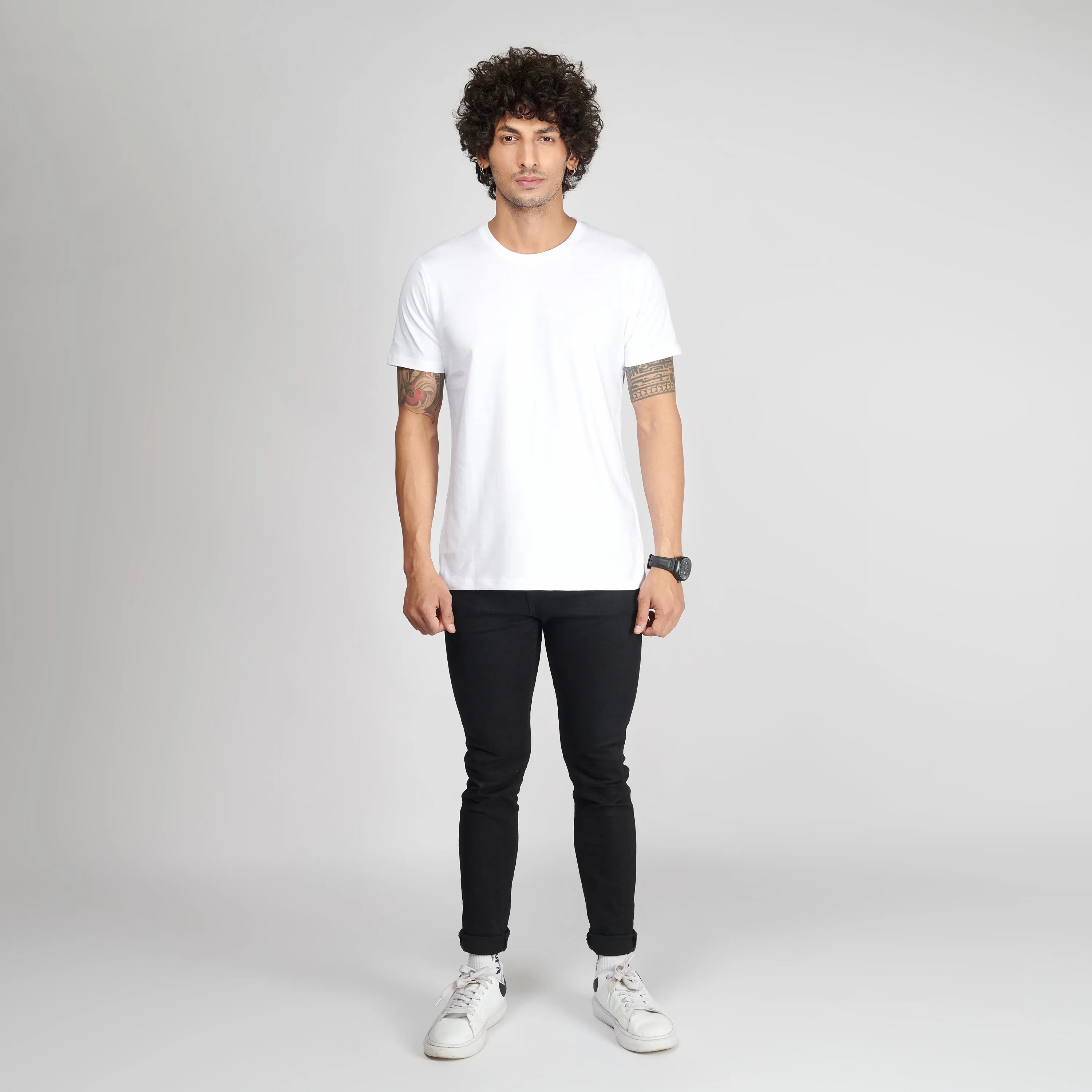 White Half Sleeve T-Shirt