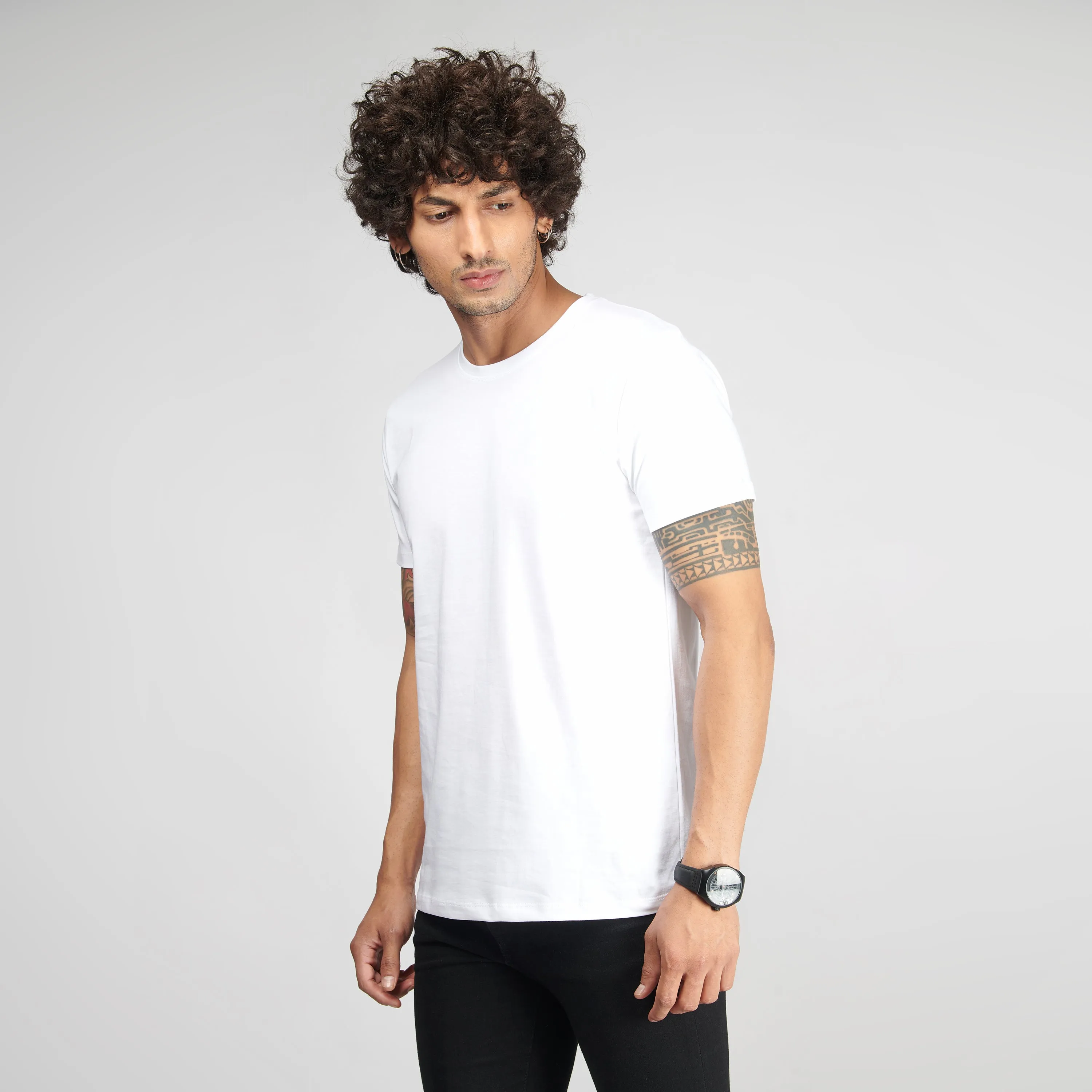 White Half Sleeve T-Shirt