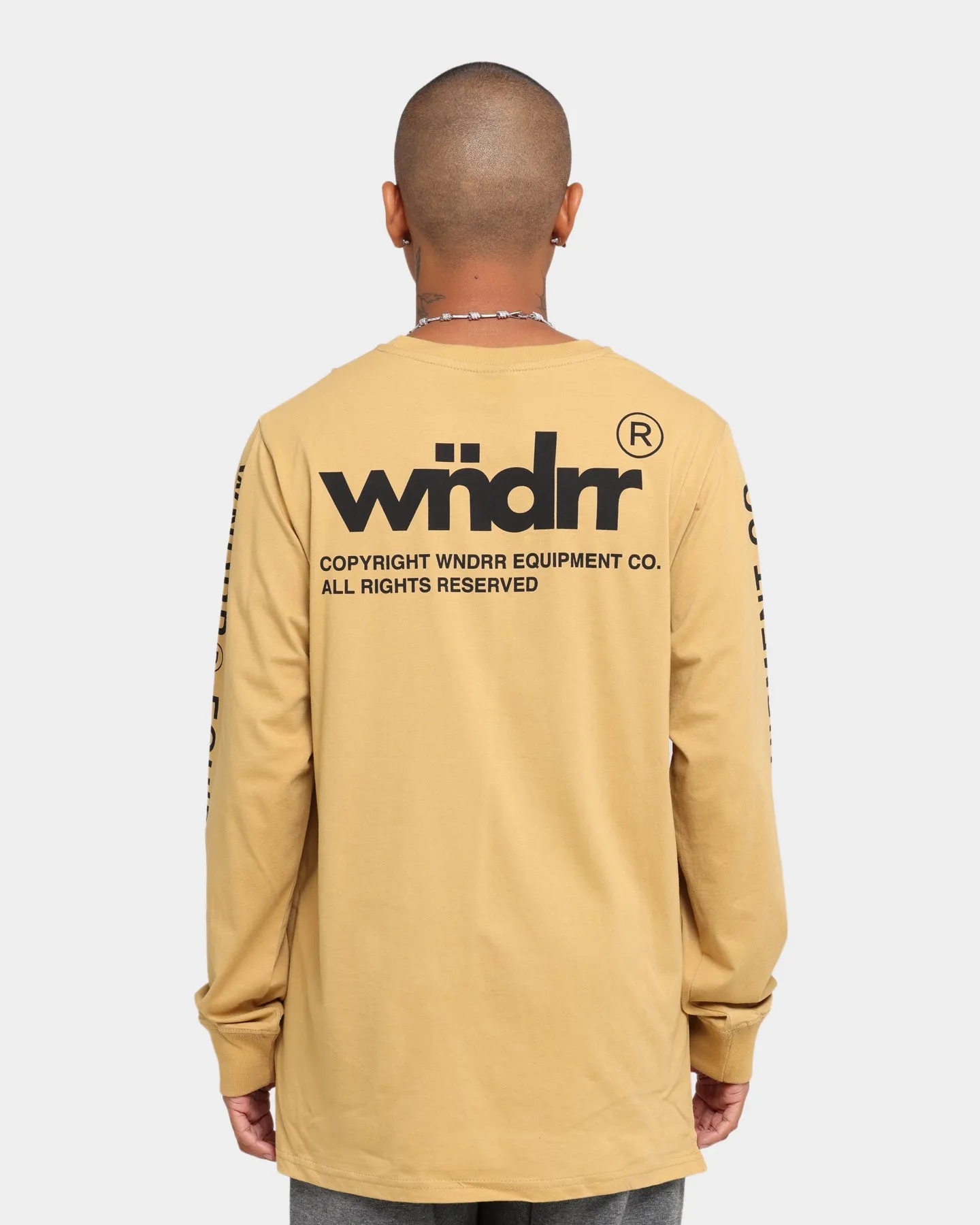 WNDRR In Line Long Sleeve T-Shirt Almond