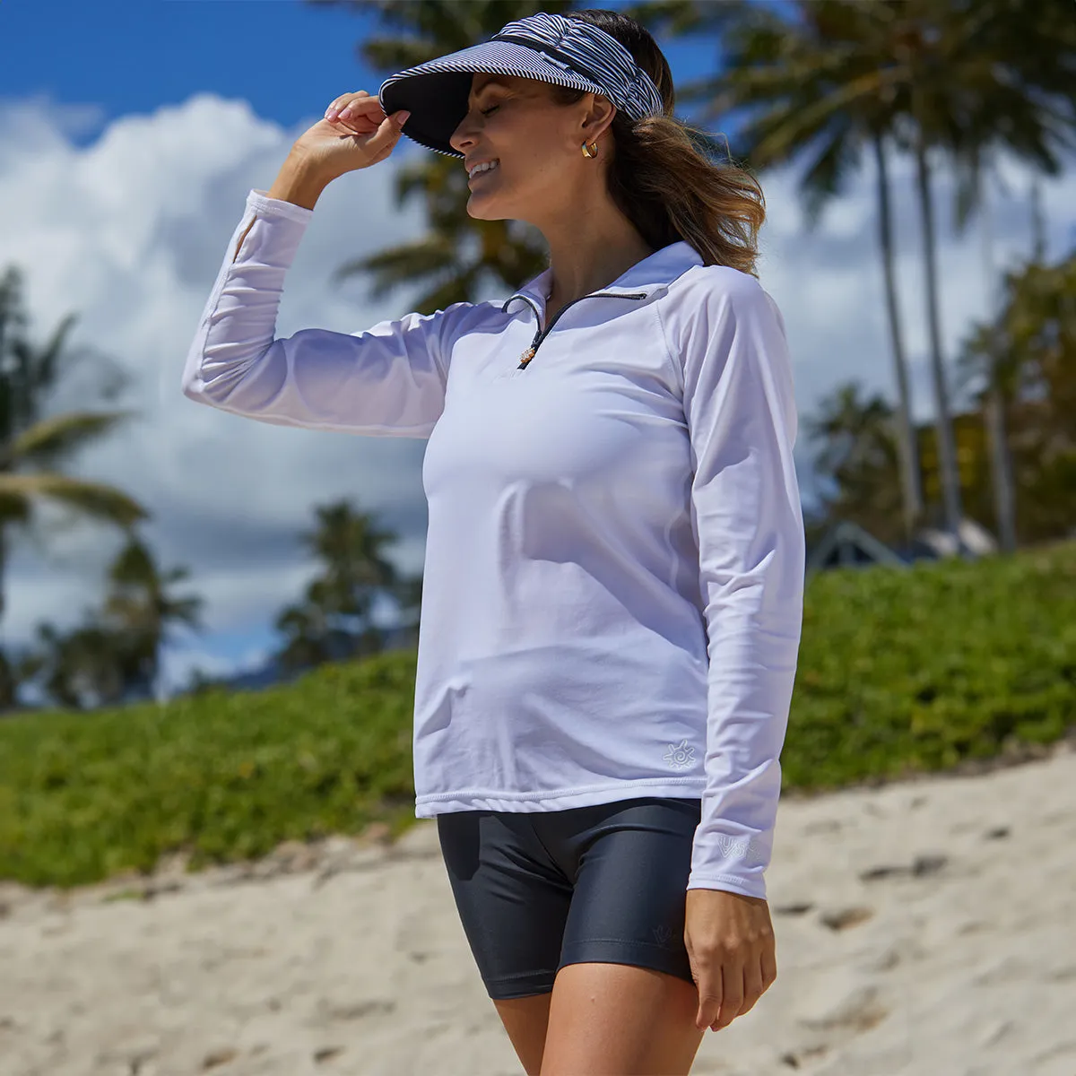 Women's Long Sleeve Quarter Zip Sun & Swim Shirt