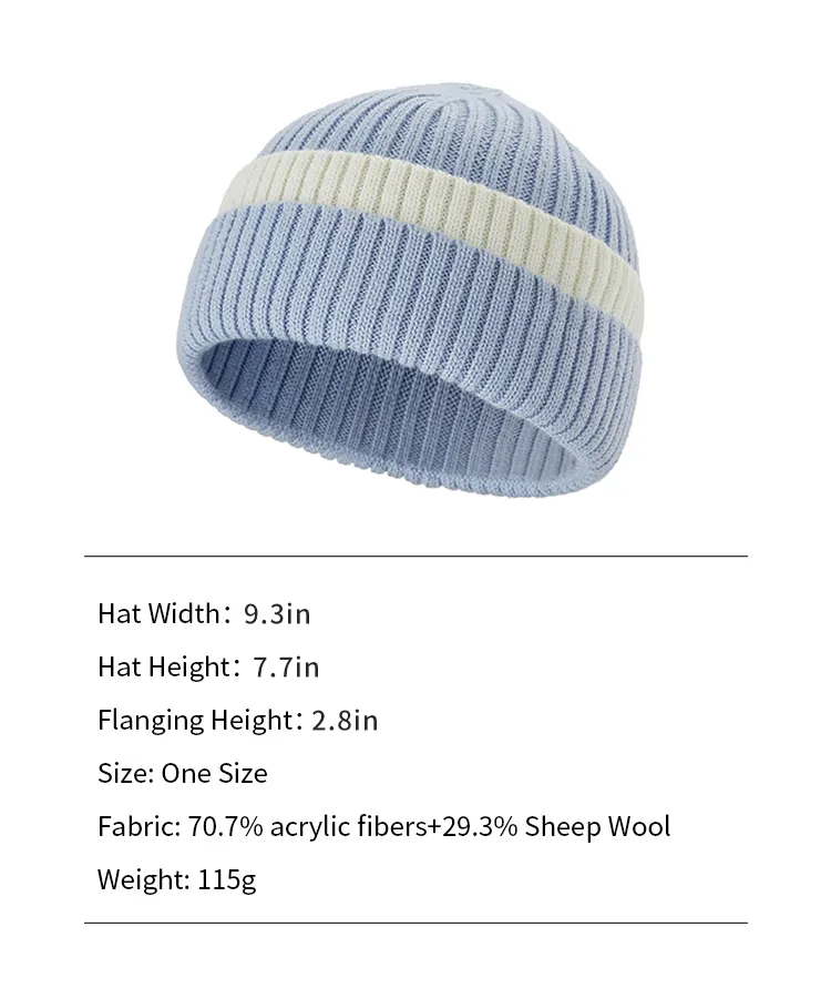 Women's Winter Contract Color Heated Knit Hat